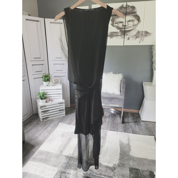 EUC Zara Overlay Sheer Black Midi Dress - XS - Picture 7 of 15